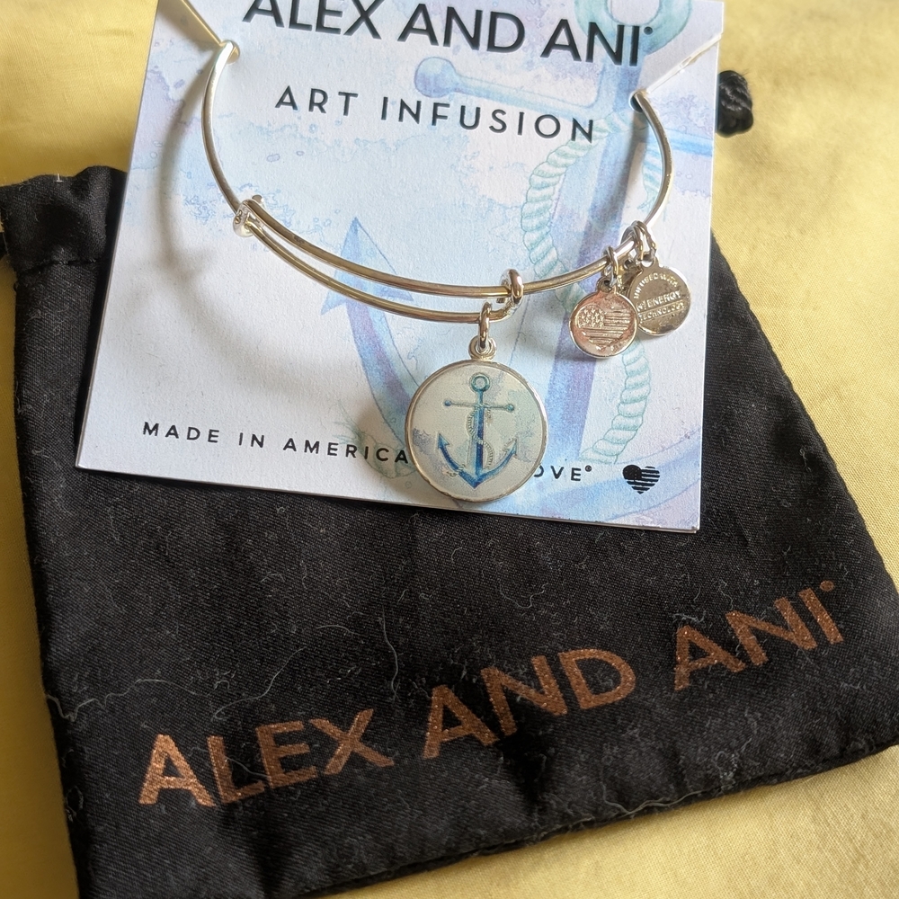 Alex and Ani Silver Nautical Charm Bangle - Picture 2 of 4